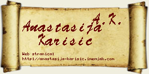 Anastasija Karišić vizit kartica